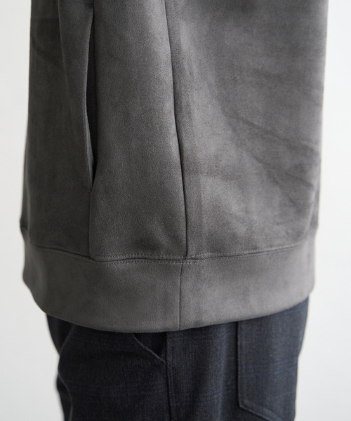 ikka（イッカ）の「【抗菌防臭／吸水速乾】GOKU楽スエードハーフジップパーカ（パーカー・メンズ・カーキ/グレイッシュベージュ/ブルー/キャメル/チャコール・M/L/XL/S）」の13枚目の写真