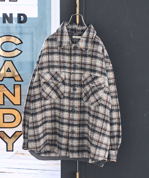 FREAK'S STORE(フリークスストア)の「CPO チェック シャツジャケット(ブルゾン・レディース・グレー/ブラック・フリ-)」の2枚目の写真