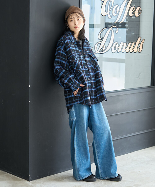 FREAK'S STORE(フリークスストア)の「CPO チェック シャツジャケット(ブルゾン・レディース・グレー/ブラック・フリ-)」の3枚目の写真