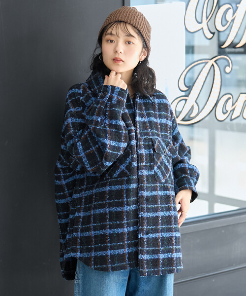 FREAK'S STORE(フリークスストア)の「CPO チェック シャツジャケット(ブルゾン・レディース・グレー/ブラック・フリ-)」の9枚目の写真