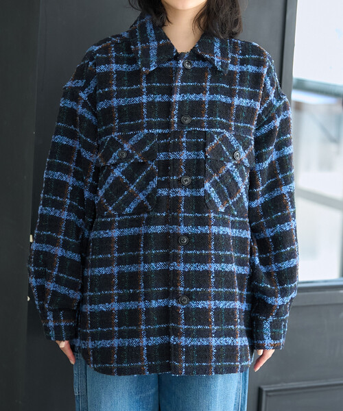 FREAK'S STORE(フリークスストア)の「CPO チェック シャツジャケット(ブルゾン・レディース・グレー/ブラック・フリ-)」の13枚目の写真
