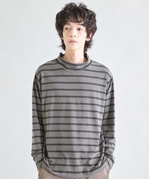 UNION STATION | フェードジャガードボーダー モックネックTシャツ(Tシャツ/カットソー)
