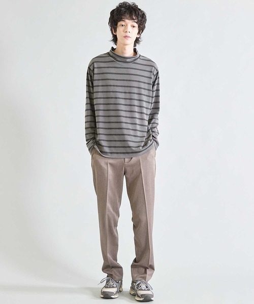 UNION STATION(ユニオンステーション)の「フェードジャガードボーダー モックネックTシャツ(Tシャツ/カットソー・メンズ・パープル/ブラック・M)」の8枚目の写真