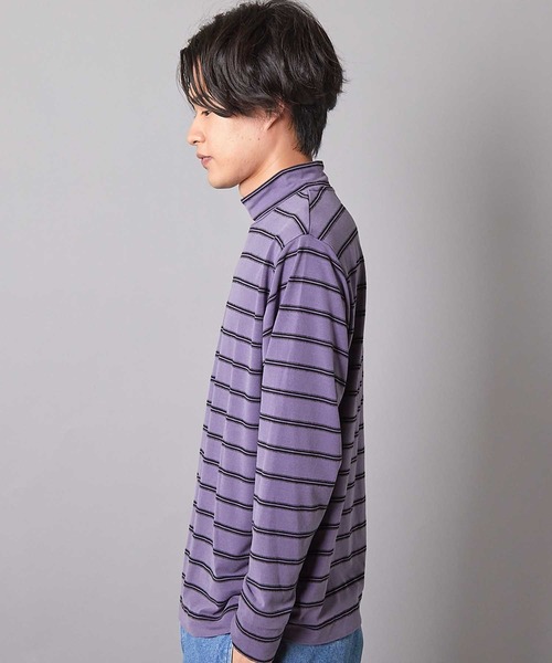 UNION STATION(ユニオンステーション)の「フェードジャガードボーダー モックネックTシャツ(Tシャツ/カットソー・メンズ・パープル/ブラック・M)」の10枚目の写真