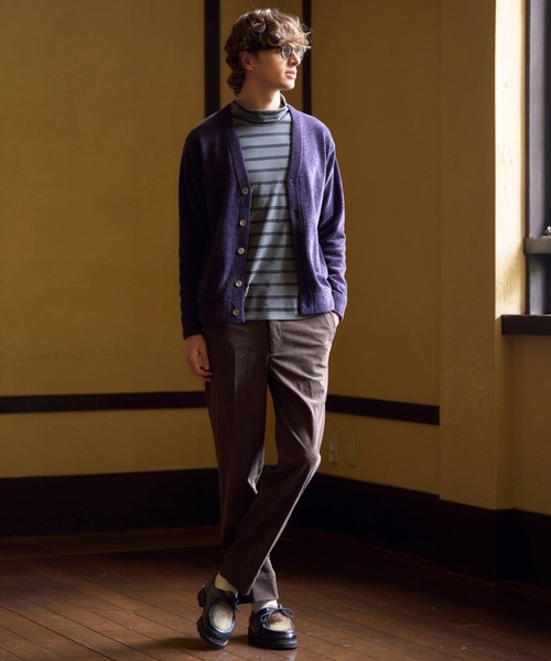 UNION STATION(ユニオンステーション)の「フェードジャガードボーダー モックネックTシャツ(Tシャツ/カットソー・メンズ・パープル/ブラック・M)」の14枚目の写真