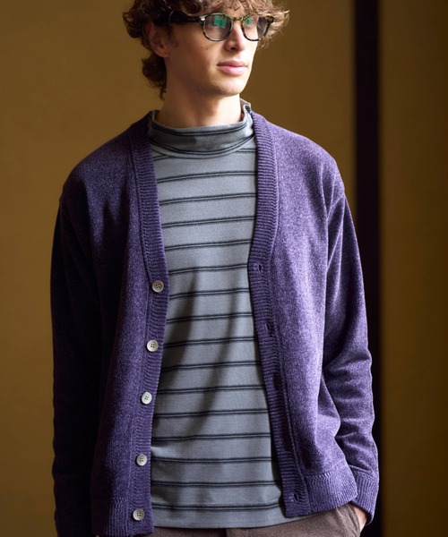 UNION STATION(ユニオンステーション)の「フェードジャガードボーダー モックネックTシャツ(Tシャツ/カットソー・メンズ・パープル/ブラック・M)」の15枚目の写真