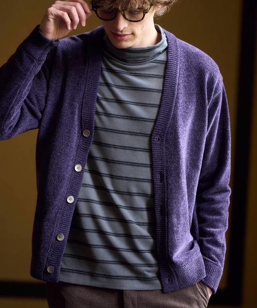 UNION STATION(ユニオンステーション)の「フェードジャガードボーダー モックネックTシャツ(Tシャツ/カットソー・メンズ・パープル/ブラック・M)」の16枚目の写真