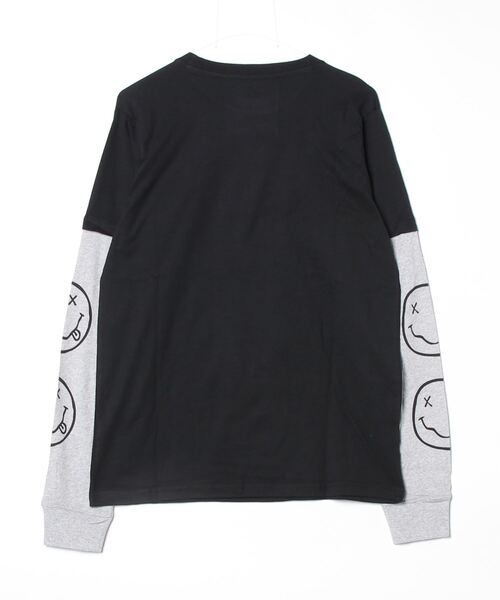 ROCK-OFF(ロックオフ)の「【ROCK-OFF】【AW】NIRVANA RAGLAN YELLOW HAPPY FACE LONG SLEEVE TEE(Tシャツ/カットソー・メンズ・ブラック×グレー・MEDIUM/LARGE/X-LARGE)」の7枚目の写真