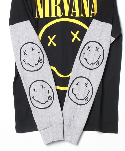 ROCK-OFF(ロックオフ)の「【ROCK-OFF】【AW】NIRVANA RAGLAN YELLOW HAPPY FACE LONG SLEEVE TEE(Tシャツ/カットソー・メンズ・ブラック×グレー・MEDIUM/LARGE/X-LARGE)」の8枚目の写真
