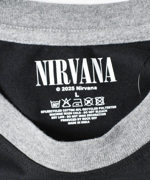 ROCK-OFF(ロックオフ)の「【ROCK-OFF】【AW】NIRVANA RAGLAN YELLOW HAPPY FACE LONG SLEEVE TEE(Tシャツ/カットソー・メンズ・ブラック×グレー・MEDIUM/LARGE/X-LARGE)」の5枚目の写真