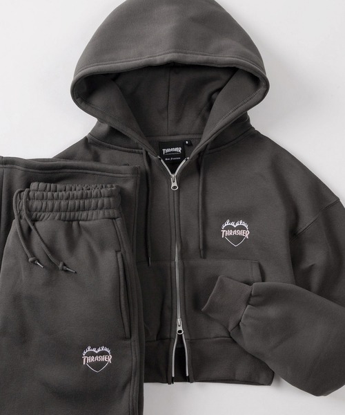 セール】【70】【THRASHER/スラッシャー】ショート丈 ジップパーカー