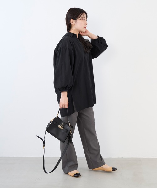 TICCA(ティッカ)の「【TICCA】別注-コットンレースアップシャツ(シャツ/ブラウス・レディース・ブラック・FREE)」の5枚目の写真