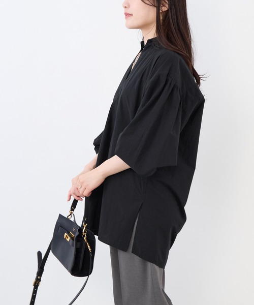 TICCA(ティッカ)の「【TICCA】別注-コットンレースアップシャツ(シャツ/ブラウス・レディース・ブラック・FREE)」の8枚目の写真