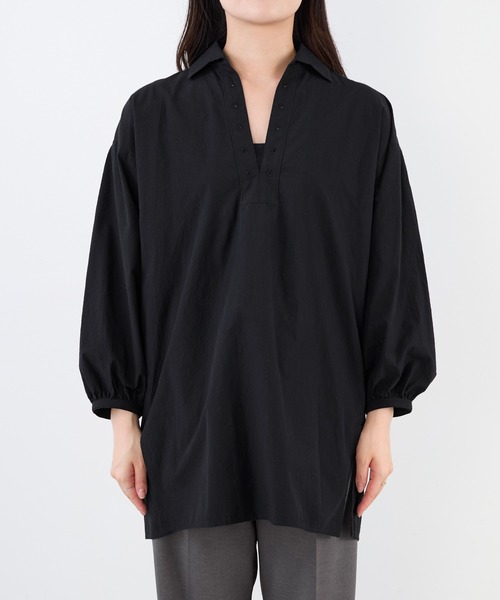 TICCA(ティッカ)の「【TICCA】別注-コットンレースアップシャツ(シャツ/ブラウス・レディース・ブラック・FREE)」の9枚目の写真