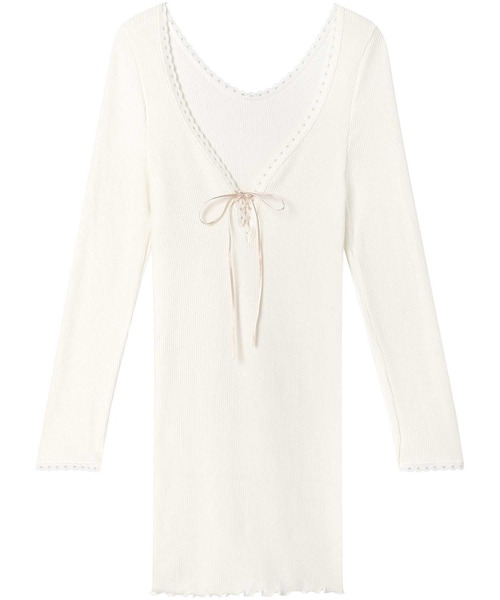 AMPHI（アンフィ）の「あったかインナー　９分袖（インナーウェア/肌着・レディース・アイボリー/ベビーピンク/エンジ/ブラック・M-L）」の5枚目の写真