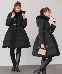 RUIRUE BOUTIQUE（ルイルエブティック）の「洗える / 撥水加工 / 静電気防止加工 ｜ マルチway ・ エコファー フード ロングダウンコート ｜ アウター / ロングダウン / ダウンコート / ロングコート（ダウンジャケット/コート）」