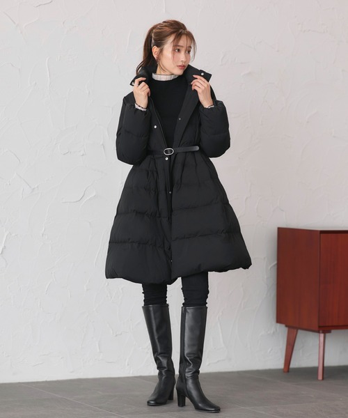 RUIRUE BOUTIQUE(ルイルエブティック)の「洗える / 撥水加工 / 静電気防止加工 | マルチway ・ エコファー フード ロングダウンコート | アウター / ロングダウン / ダウンコート / ロングコート(ダウンジャケット/コート・レディース・アイボリー/ブラック・L/M)」の12枚目の写真