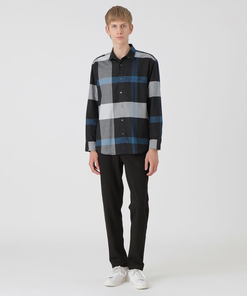 フランネルクレストブリッジチェックシャツ（シャツ/ブラウス）｜BLACK