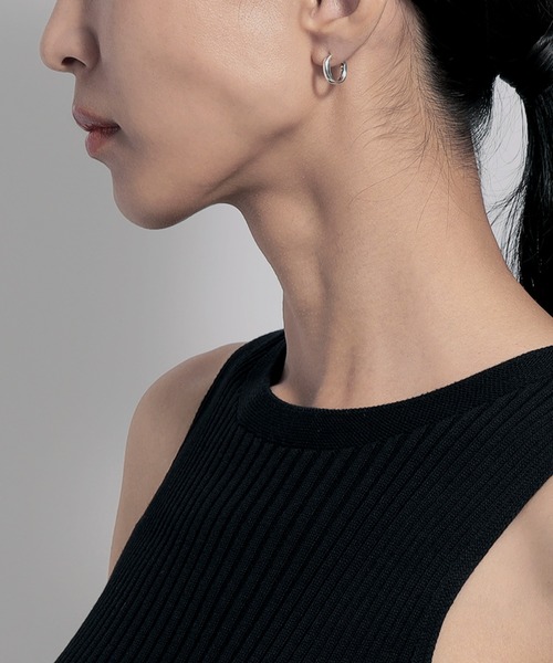 LAH（エルエーエイチ）の「フープピアス（ピアス（両耳用）・レディース・シルバー・ONE SIZE）」の8枚目の写真