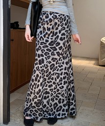 meJane | レオパート柄 サテンライクナロースカート(スカート)