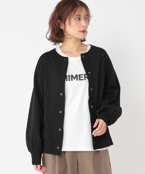 stone  カーディガン セール】14ゲージスナップニットブルゾン（カーディガン/ボレロ