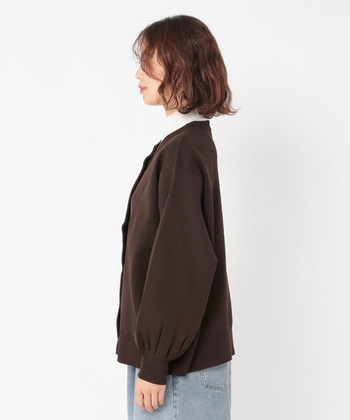 studio CLIP(スタディオクリップ)の「14ゲージスナップニットブルゾン(カーディガン/ボレロ・レディース・ブラウン/ブラック・FREE)」の12枚目の写真