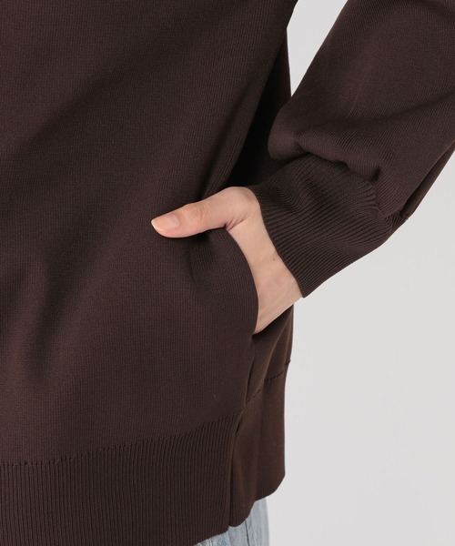 studio CLIP(スタディオクリップ)の「14ゲージスナップニットブルゾン(カーディガン/ボレロ・レディース・ブラウン/ブラック・FREE)」の17枚目の写真