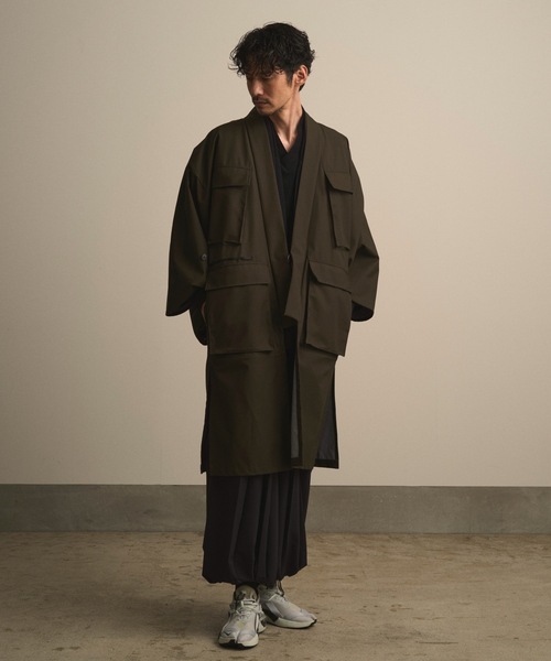 和ROBE(ワローブ)の「和ROBE / FIELD HAORI COAT(ミリタリージャケット・メンズ・ダークオリーブ/ブラック・2/3)」の7枚目の写真