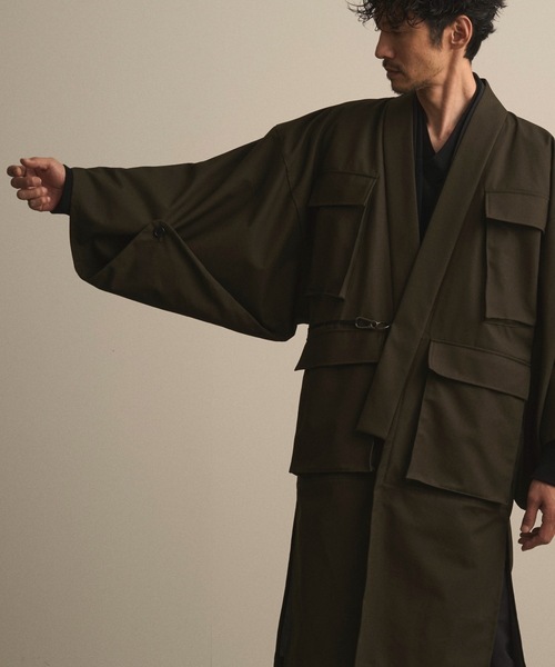 和ROBE(ワローブ)の「和ROBE / FIELD HAORI COAT(ミリタリージャケット・メンズ・ダークオリーブ/ブラック・2/3)」の8枚目の写真