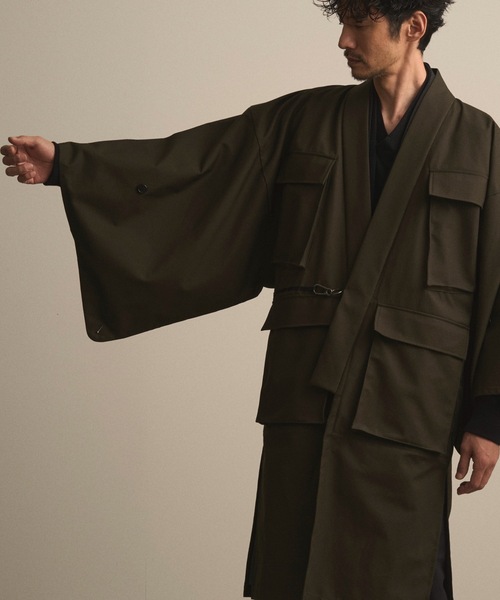 和ROBE(ワローブ)の「和ROBE / FIELD HAORI COAT(ミリタリージャケット・メンズ・ダークオリーブ/ブラック・2/3)」の9枚目の写真