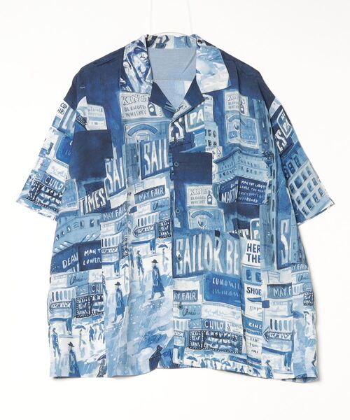 PORTER CLASSIC（ポータークラシック）の「Porter Classic / ポータークラシック：ALOHA SHIRT TIMES SQUARE：PC-024-3275[COR]（シャツ/ブラウス・メンズ・ブラウン/ブルー・L）」の2枚目の写真