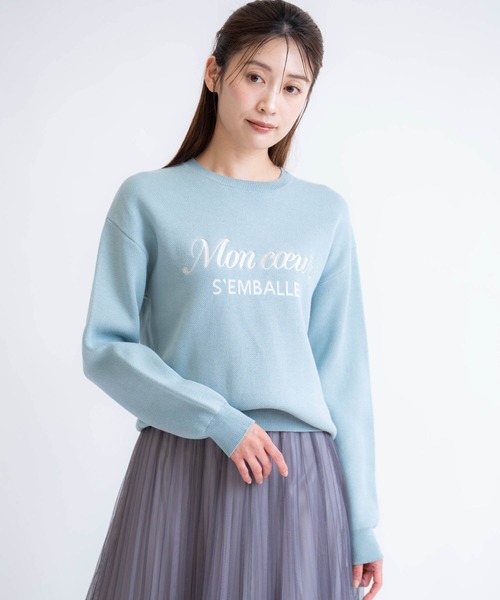NOELA(ノエラ)の「ジャカードロゴ刺繍ニット(ニット/セーター・レディース・チャコールグレー/ブラック/ライトグリーン・フリー)」の16枚目の写真
