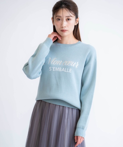 NOELA(ノエラ)の「ジャカードロゴ刺繍ニット(ニット/セーター・レディース・チャコールグレー/ブラック/ライトグリーン・フリー)」の17枚目の写真