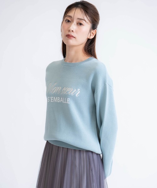 NOELA(ノエラ)の「ジャカードロゴ刺繍ニット(ニット/セーター・レディース・チャコールグレー/ブラック/ライトグリーン・フリー)」の18枚目の写真