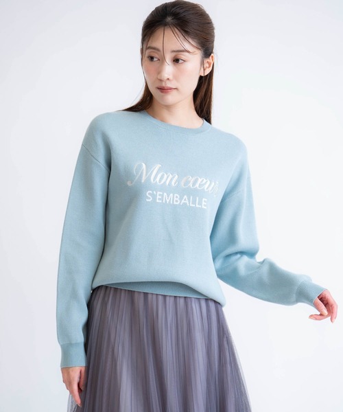 NOELA(ノエラ)の「ジャカードロゴ刺繍ニット(ニット/セーター・レディース・チャコールグレー/ブラック/ライトグリーン・フリー)」の9枚目の写真