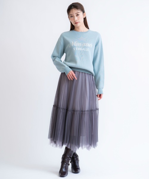 NOELA(ノエラ)の「ジャカードロゴ刺繍ニット(ニット/セーター・レディース・チャコールグレー/ブラック/ライトグリーン・フリー)」の11枚目の写真