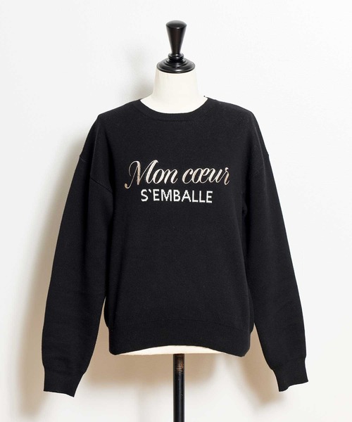 NOELA(ノエラ)の「ジャカードロゴ刺繍ニット(ニット/セーター・レディース・チャコールグレー/ブラック/ライトグリーン・フリー)」の7枚目の写真