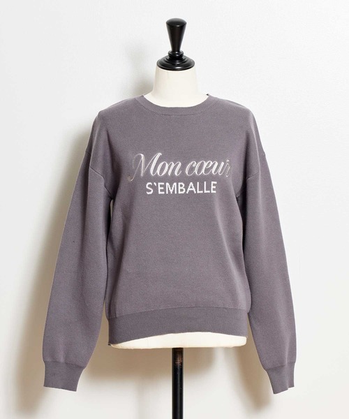 NOELA(ノエラ)の「ジャカードロゴ刺繍ニット(ニット/セーター・レディース・チャコールグレー/ブラック/ライトグリーン・フリー)」の8枚目の写真