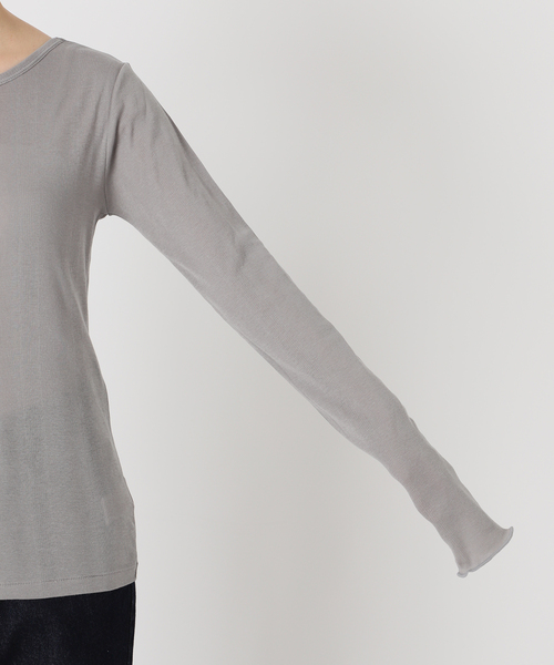 MILLER（ミラー）の「《追加7》miller SLOBE別注 SHEER RIB クルーネック 【洗濯機使用可能】（Tシャツ/カットソー・レディース・ブラウン/レッド/ホワイト・FREE）」の15枚目の写真