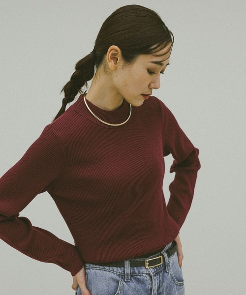 完売品✨ ENFOLD ハイネック リブ バイカラー プルオーバー マルチカラー ENFOLD(エンフォルド) ハイネックリブバイカラープルオーバー ニット