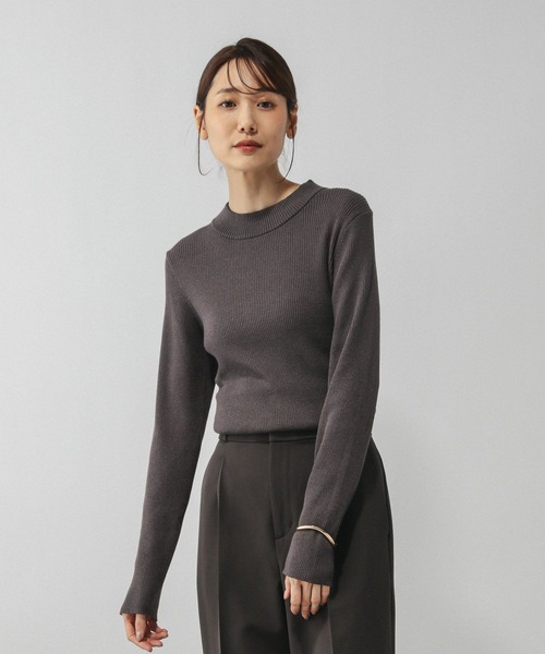 アンチピリングなめらかリブハイネックプルオーバー/499708（ニット