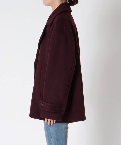 Jines(ジネス)の「シャルムビーバーショートコート(ピーコート・レディース・ネイビー/ボルドー・38)」の19枚目の写真