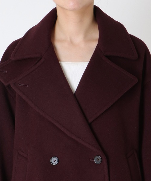 Jines(ジネス)の「シャルムビーバーショートコート(ピーコート・レディース・ネイビー/ボルドー・38)」の21枚目の写真