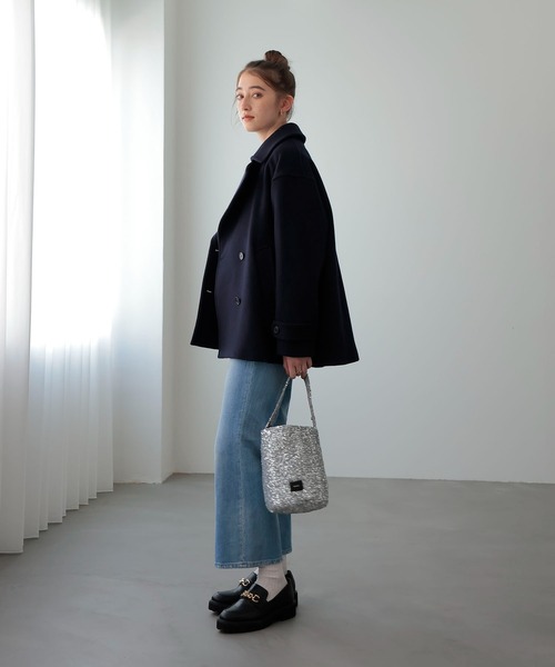 Jines(ジネス)の「シャルムビーバーショートコート(ピーコート・レディース・ネイビー/ボルドー・38)」の13枚目の写真