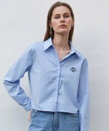 NICOLE MINIMAL SEMI CROP SHIRT_SKY BLUE