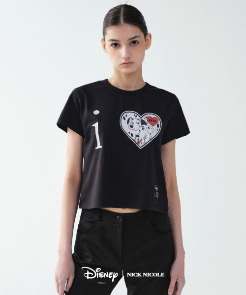 NICK&NICOLE(ニックアンドニコール)の「DISNEY i LOVE 101 DALMATIAN CROP TOP_BLACK(Tシャツ/カットソー・レディース・その他・FREE)」の1枚目の写真