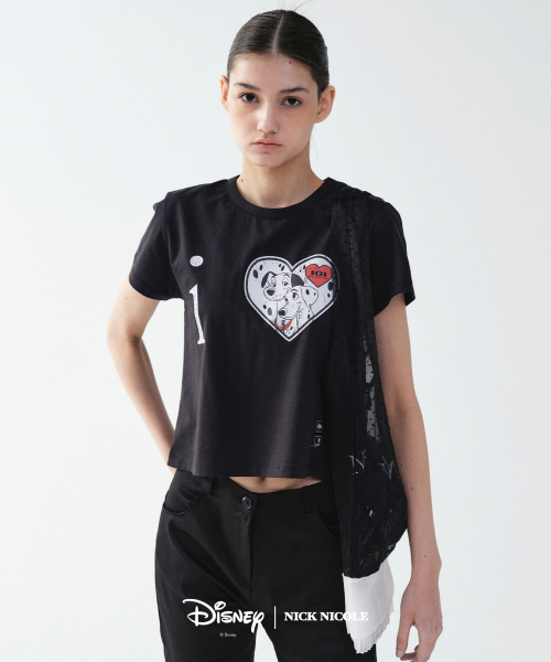 NICK&NICOLE(ニックアンドニコール)の「DISNEY i LOVE 101 DALMATIAN CROP TOP_BLACK(Tシャツ/カットソー・レディース・その他・FREE)」の2枚目の写真