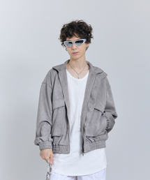 STANDARDERROR（スタンダードエラー）の「87-STAN011 ハイネックポケットスエードジャケット グレー（ミリタリージャケット）」