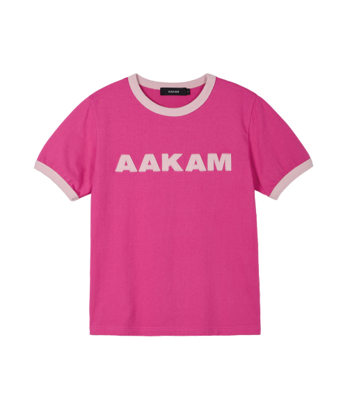 AAKAM(アーカム)の「Logo Patch Ringer Top (Pink-Baby Pink)(Tシャツ/カットソー・レディース・その他・1/2)」の1枚目の写真