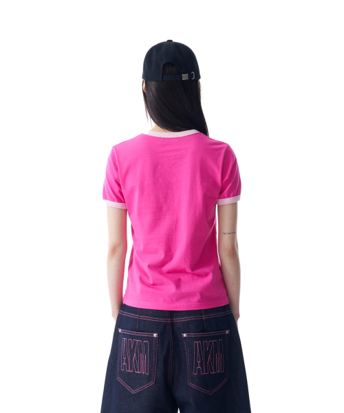AAKAM(アーカム)の「Logo Patch Ringer Top (Pink-Baby Pink)(Tシャツ/カットソー・レディース・その他・1/2)」の7枚目の写真